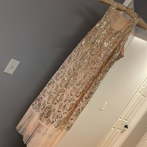 EUC sleeveless sequin fringe dress 👗 Large
